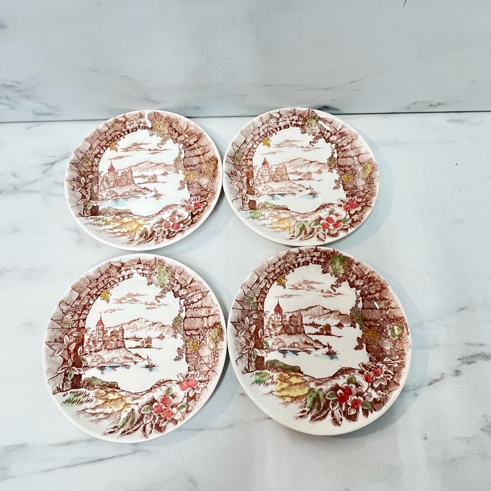 Vintage castle harbor plates replacement decor